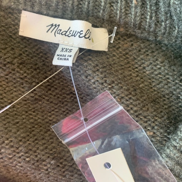 NWT Madewell Donegal Button-Sleeve Sweater Dress in Olive Green Size XXS - Picture 8 of 9